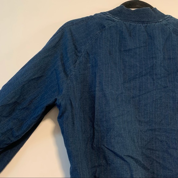 Guess | Pinstriped “Denim” Zip Up Jacket - Picture 9 of 14